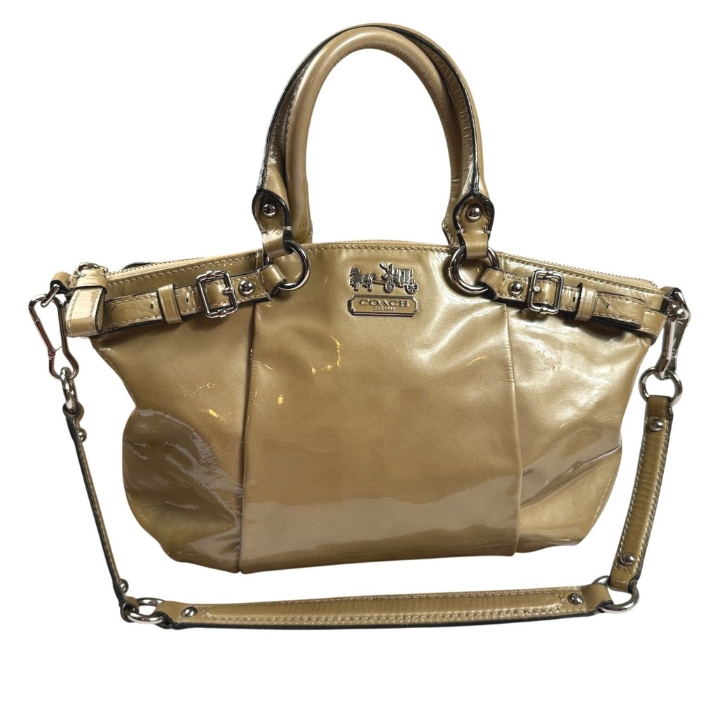 Coach Laura Secret Admirer Tan Patent Leather Satchel Bag 18613